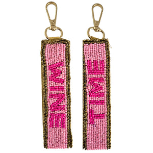~ Zoda Beaded Keychain- Wine Time
