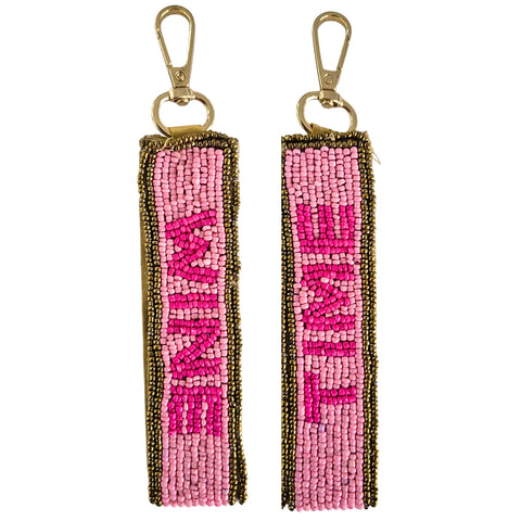 ~ Zoda Beaded Keychain- Wine Time