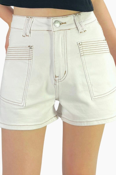 Zoe Denim Shorts - White