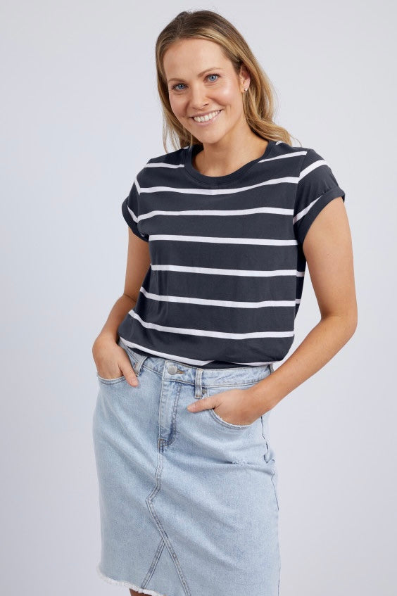 Manly Stripe Tee - Navy/White Stripe