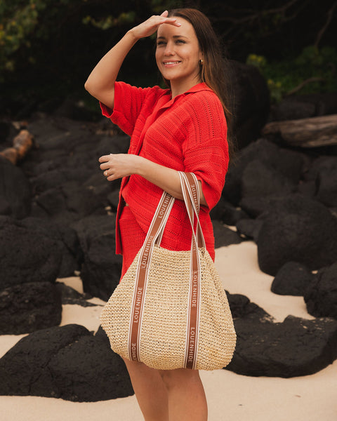 ~ LOUENHIDE Bali Beach Bag - Natural Tan