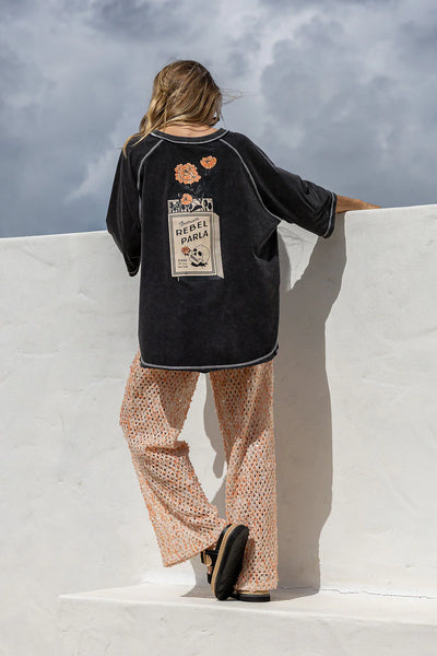 Rebel Parla Tee - Black Vintage Wash