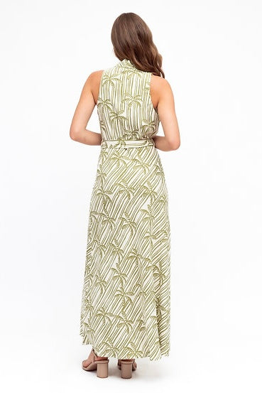 Asha Maxi Dress - Olive Print