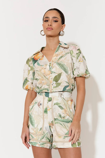 Kate Adelaide Print Short Sleeve Shirt - Print