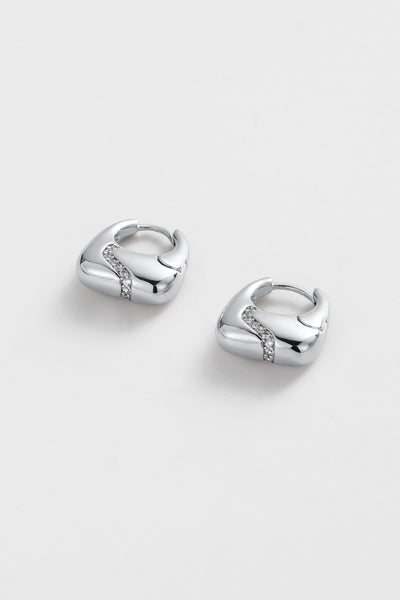 ~ Zafino Demi Hoop - Silver