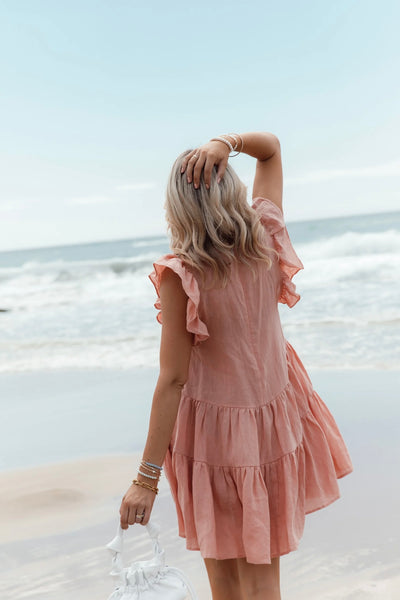 Jada Linen Dress - Shell Pink