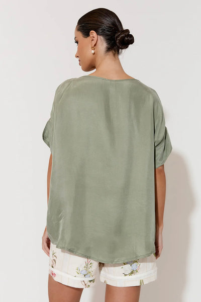 Greta Cupro Top - Khaki