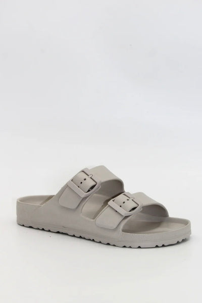 ~~~ Ripe Double Buckle Slide - Cool Grey