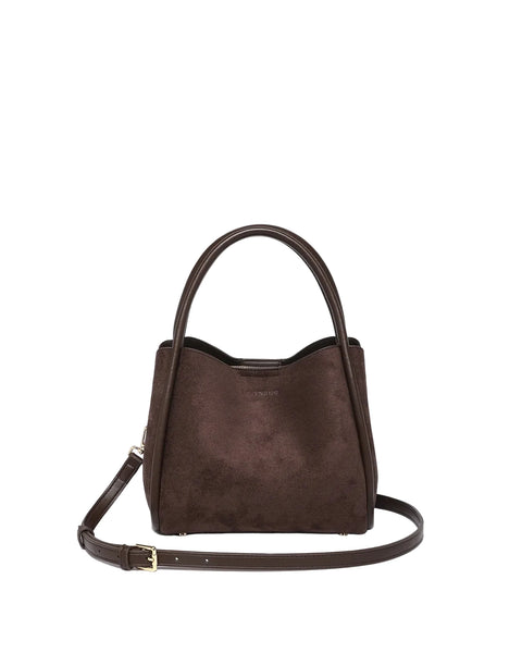 ~ LOUENHIDE Steffie Suedette Mini Tote Bag - Chocolate