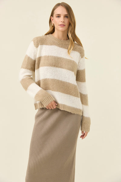 Pallas Stripe Jumper - Stone