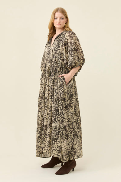 Wilma Maxi - Stone Paisley