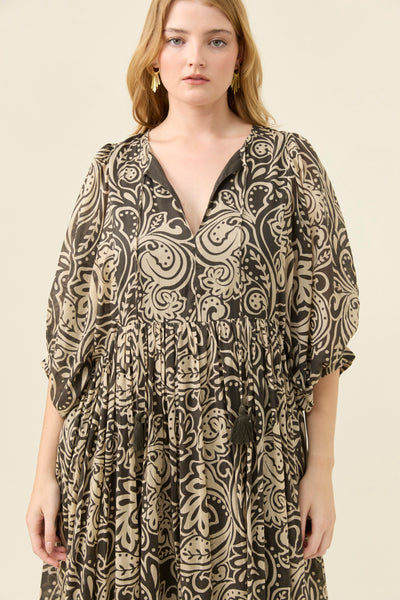 Wilma Maxi - Stone Paisley