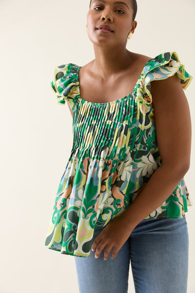 Aurora Frill Tank - Paisley