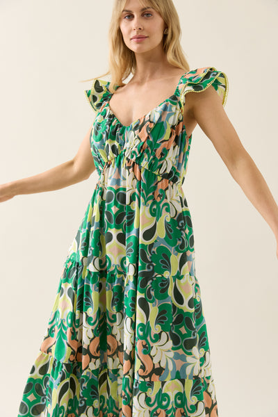 Aurora Frill Tank Dress - Paisley