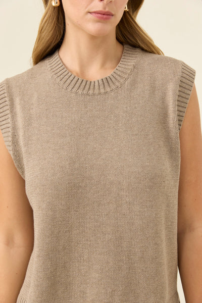 Darby Knit Vest - Stone