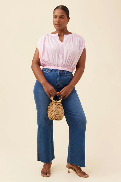 Rosa Reversible Crop Top - Light Pink