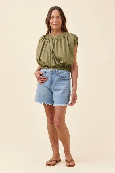 Rosa Reversible Crop Top - Sage