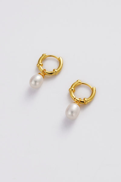 ~ Zafino Tessa Pearl Hoop - Gold