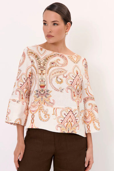 Phoenix Linen Top - Print