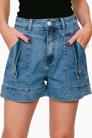 Abbie Lee  Denim Short - Mid Blue
