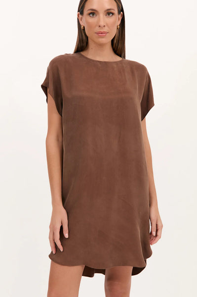 Joy Cupro Dress - Chocolate