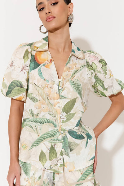 Kate Adelaide Print Short Sleeve Shirt - Print