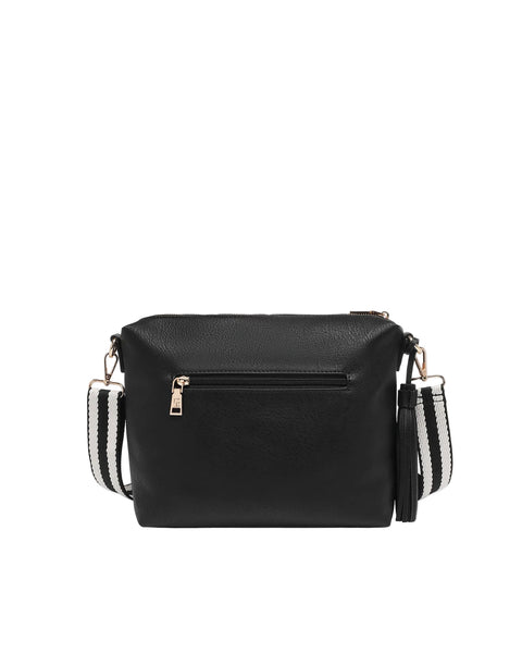 ~ LOUENHIDE Daisy Stripe Crossbody Bag - Black