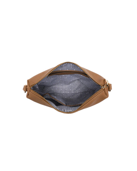 ~ LOUENHIDE Daisy Stripe Crossbody Bag - Camel