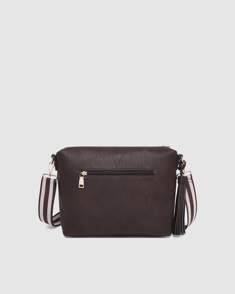 ~ LOUENHIDE Daisy Stripe Crossbody Bag - Chocolate