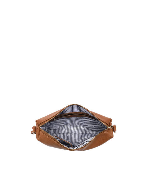 ~ LOUENHIDE Daisy Stripe Crossbody Bag - Tan