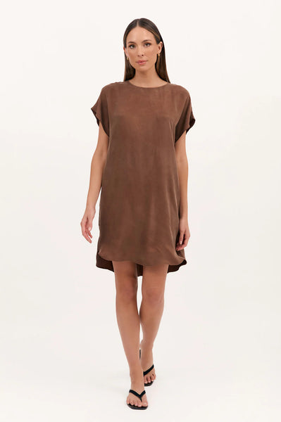 Joy Cupro Dress - Chocolate