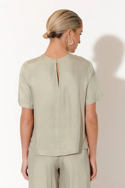 Arden Cupro Top - Sage Green