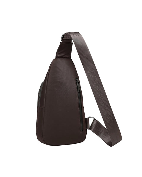 ~ LOUENHIDE Boyd Nylon Sling Bag - Chocolate