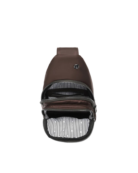 ~ LOUENHIDE Boyd Nylon Sling Bag - Chocolate