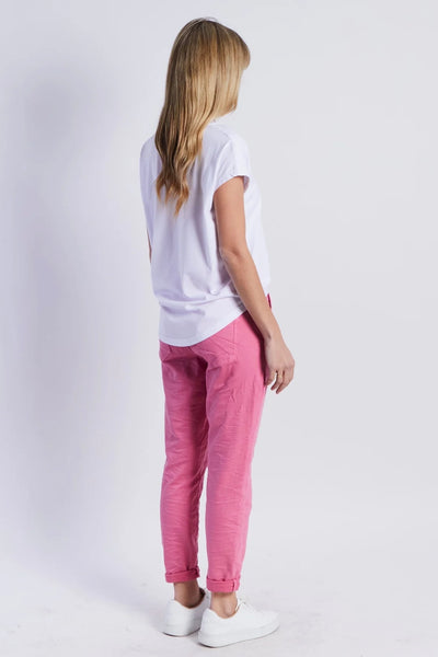 Riley Denim Jogger - Pink