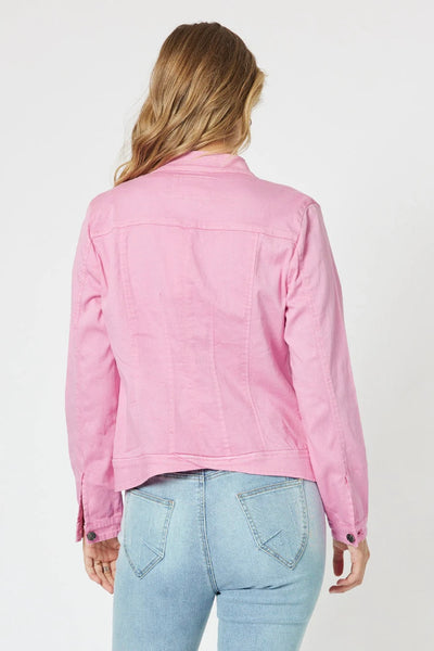 Maggie Denim Jacket - Flamingo