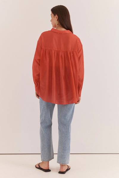 Val Oversized Shirt - Burnt Orange