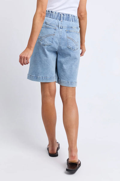 Atlas Long Denim Short - Mid Blue Wash