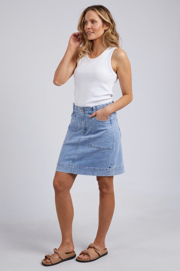 Atlas Denim Skirt - Blue