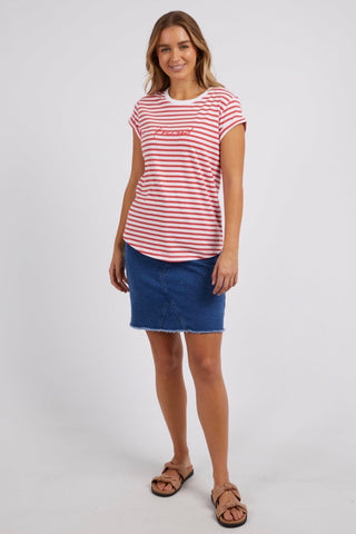 Signature Stripe Tee - Cayenne & White Stripe