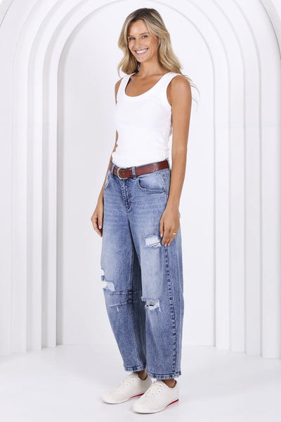 Theo Barrel Jeans - Blue