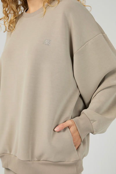 Luxe Active Box Crew - Stone