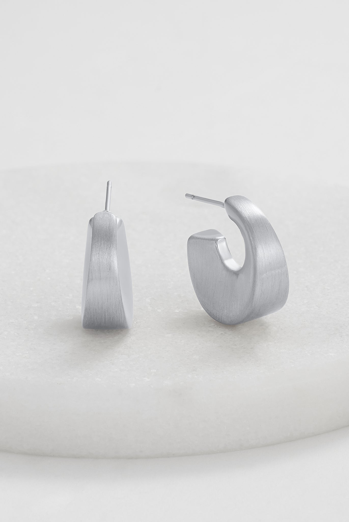 ~ Zafino Harper Brushed Hoop Earring - Brushed Silver