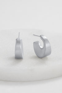 ~ Zafino Harper Brushed Hoop Earring - Brushed Silver