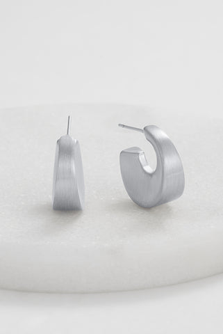 ~ Zafino Harper Brushed Hoop Earring - Brushed Silver