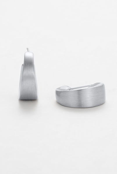 ~ Zafino Harper Brushed Hoop Earring - Brushed Silver