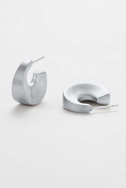 ~ Zafino Harper Brushed Hoop Earring - Brushed Silver
