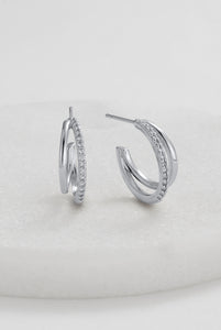 ~ Zafino Celeste Hoop Earring - Silver/Crystal