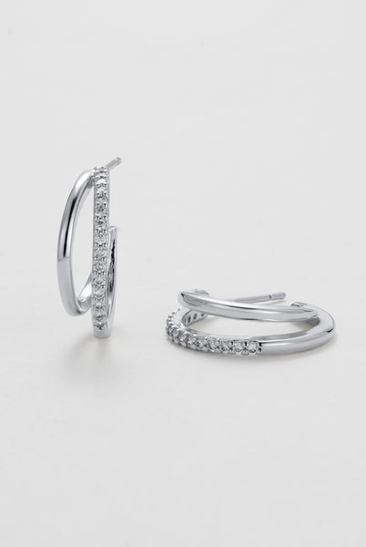 ~ Zafino Celeste Hoop Earring - Silver/Crystal