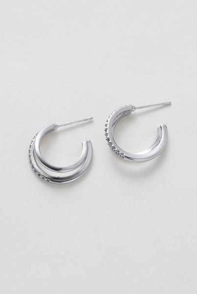 ~ Zafino Celeste Hoop Earring - Silver/Crystal